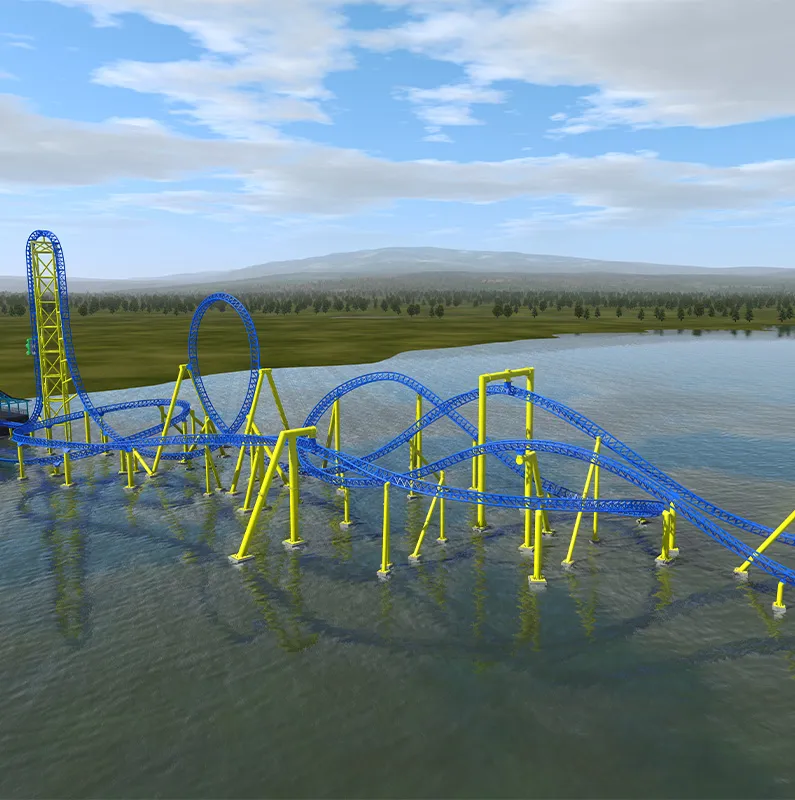Cross-lake roller coaster